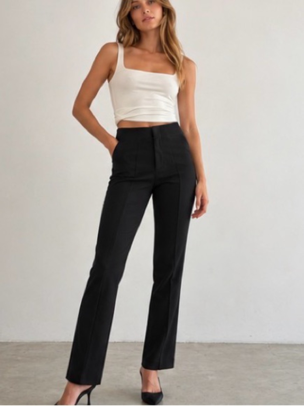 ZARA | High-Waist Slim Pants